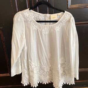 Anthropologie white cotton shirt